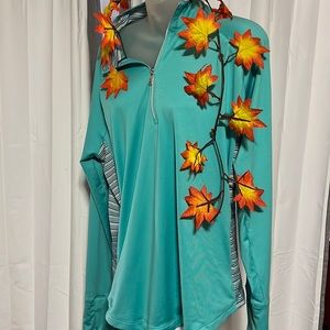 Three-quarter sleeve zip up jacket